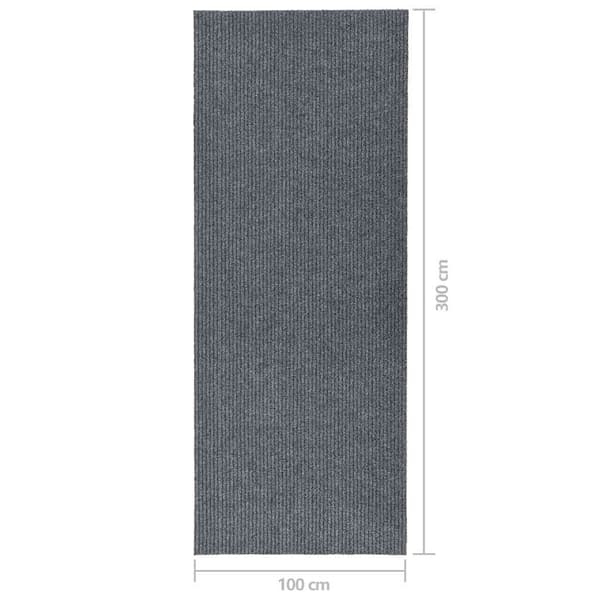 vidaXL Gångmatta 100x300 cm grå grå