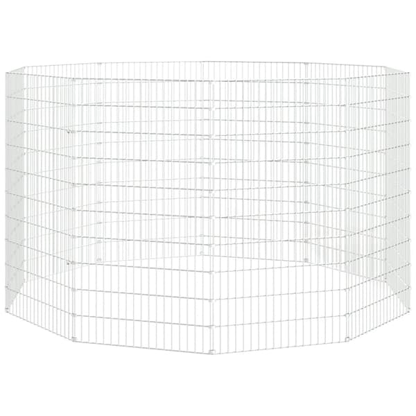 vidaXL Husdjursbur 10-panel 54x100 cm galvaniserat järn Silver