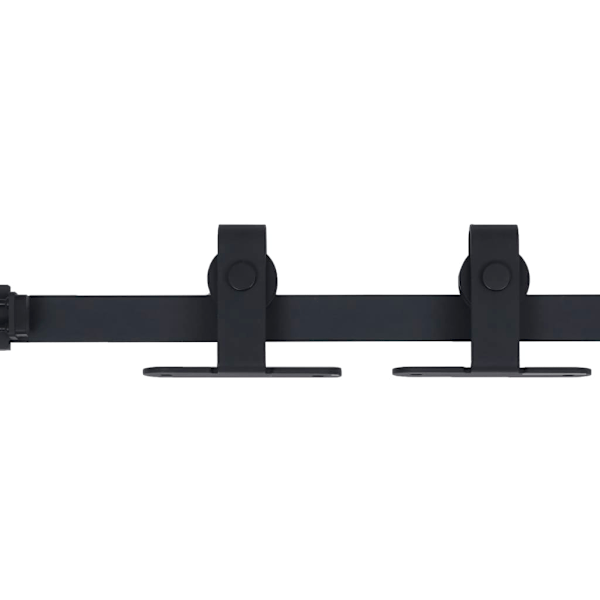 vidaXL Mini skjutdörrsbeslag för skåp kolstål 183 cm Svart