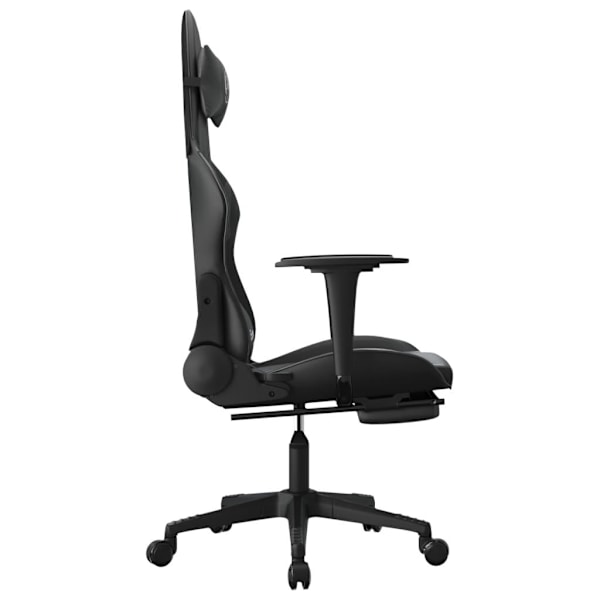 vidaXL Gamingstol med fotstöd svart konstläder Svart