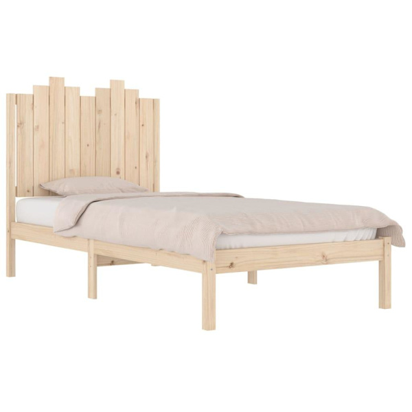 vidaXL Sängram massiv furu 100x200 cm enkelsäng Brun