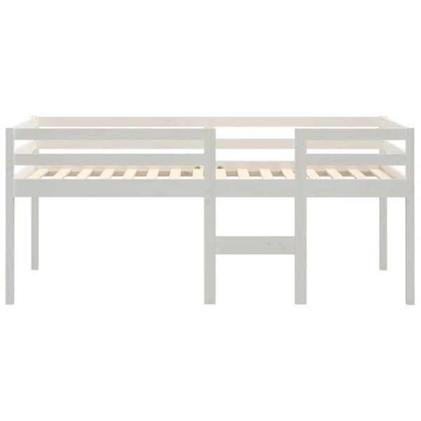 vidaXL Hög säng Vit 90x200 cm massiv furu Vit