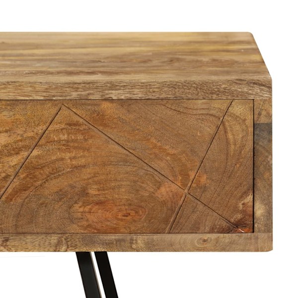 vidaXL Skrivbord med lådor massivt mangoträ 110x50x76 cm Brun