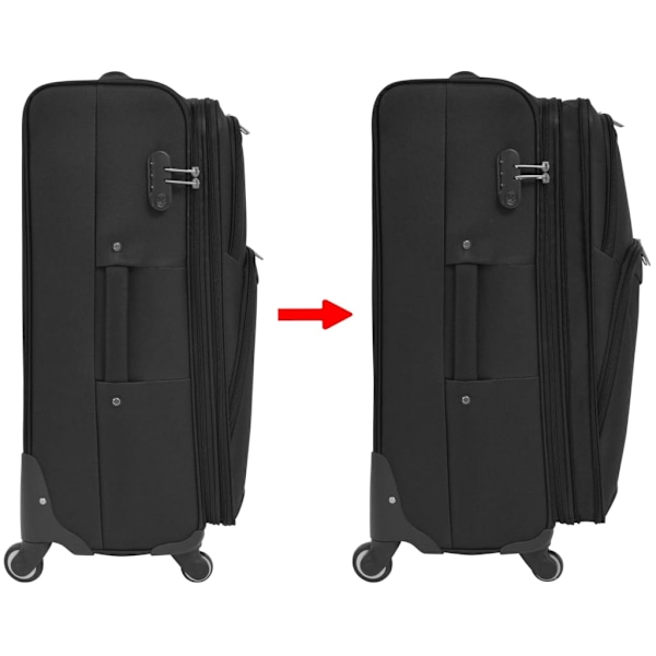 vidaXL Resväskor 3 svart soft case Svart