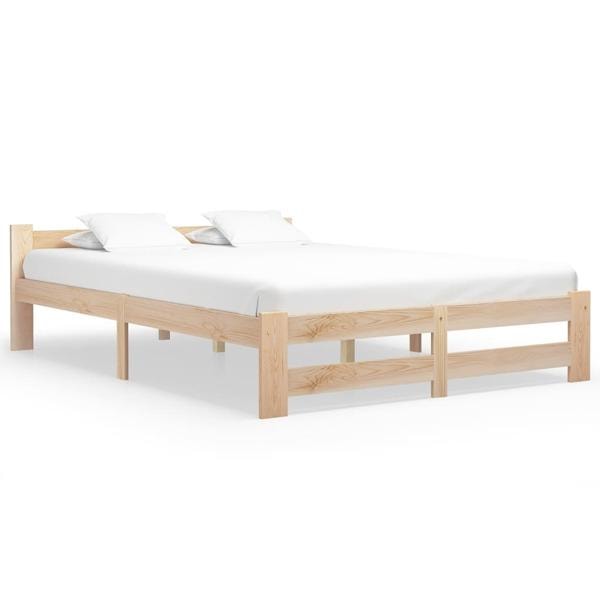 vidaXL Sängram massiv furu 180x200 cm Brun