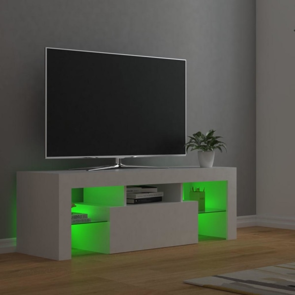 vidaXL TV-bänk med LED-belysning vit 120x35x40 cm Vit