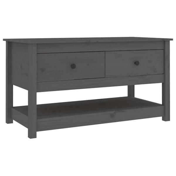 vidaXL Soffbord grå 102x49x55 cm massiv furu Grå