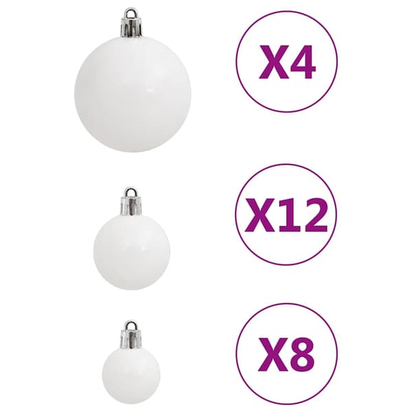 vidaXL Julgranskulor 111 delar vit polystyren Vit
