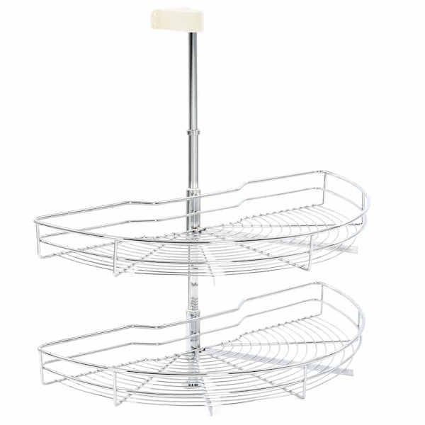 vidaXL Skåpkarusell köksskåp silver 180 grader 75x38x80 cm Silver