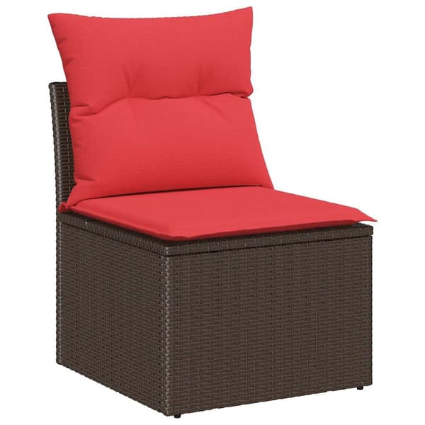 vidaXL Trädgårdsoffset 8 st Brun konstrotting Brun
