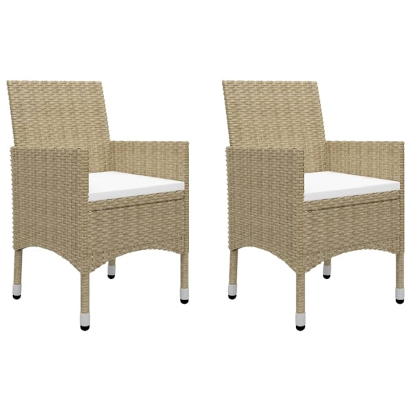 vidaXL Matgrupp för trädgården 3 delar beige Beige