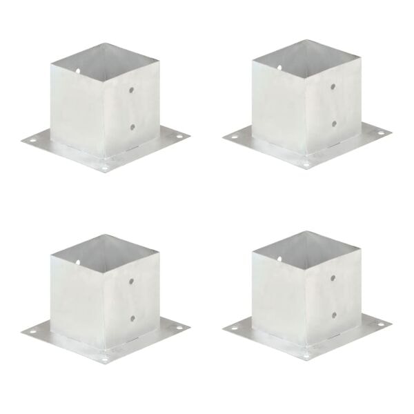 vidaXL Stolpfot 4 st galvaniserad metall 141 mm Silver