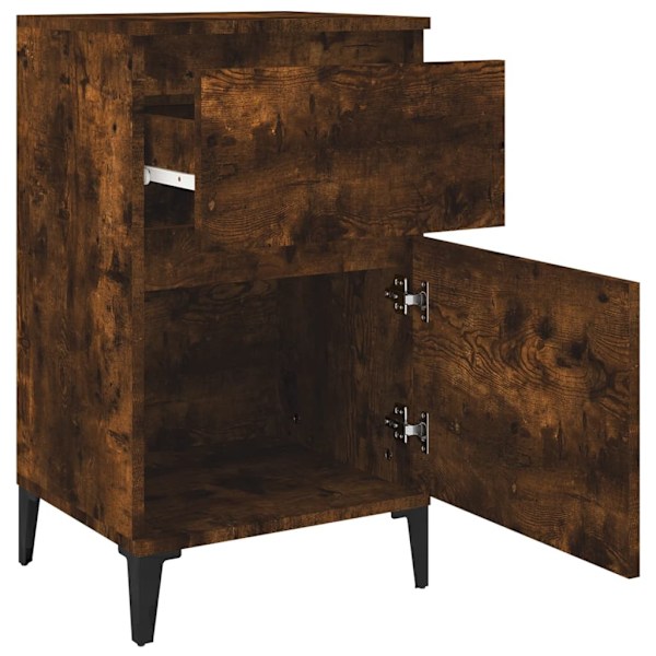 vidaXL Sängbord rökfärgad ek 40x35x70 cm Brun