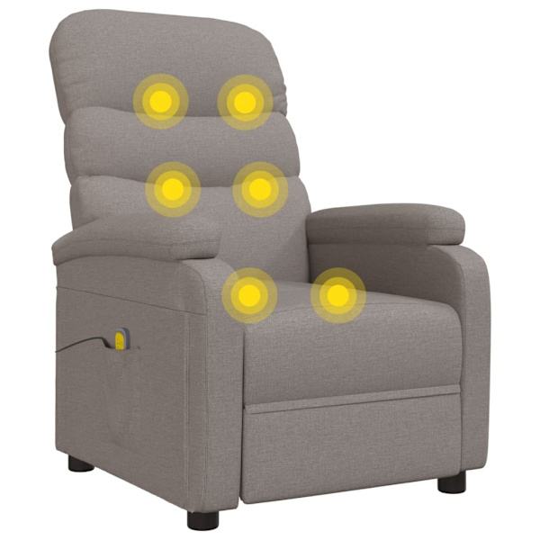 vidaXL Massagefåtölj taupe tyg Taupe