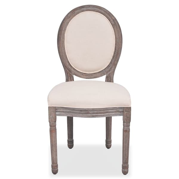 vidaXL Matstolar 2 st linnetyg Creme