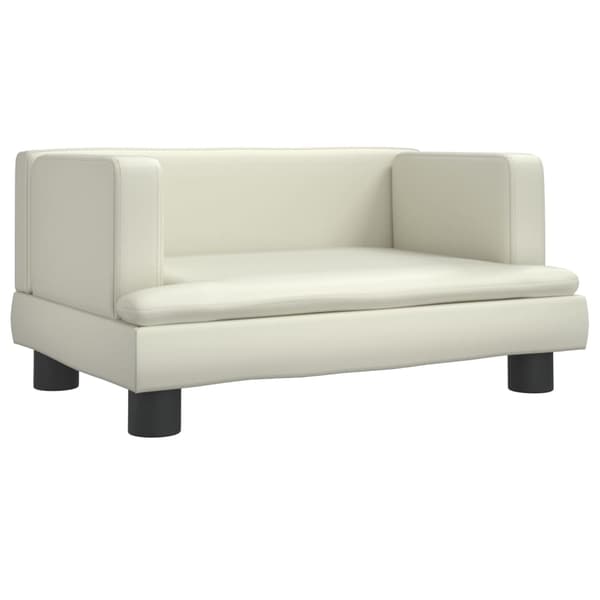 vidaXL Barnsoffa gräddvit 60x40x30 cm konstläder Kräm