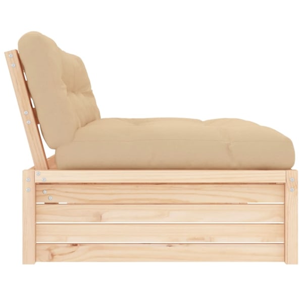 vidaXL Mittensoffa 120x80 cm massiv furu Brun