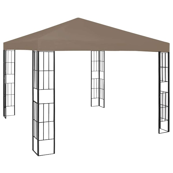 vidaXL Paviljong med ljusslinga LED 3x3 m taupe Taupe