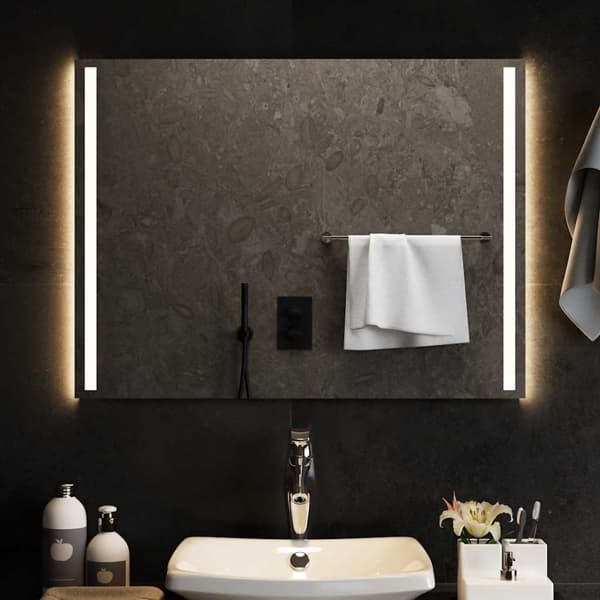 vidaXL Badrumsspegel LED 80x60 cm Transparent