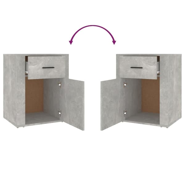 vidaXL Sängbord betonggrå 50x36x60 cm konstruerat trä Grå