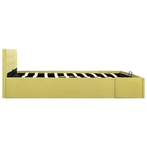 vidaXL Sängram med hydraulisk förvaring limegul tyg 180x200 cm Gul