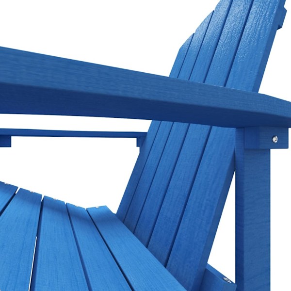 vidaXL Adirondackstol med fotpall HDPE aquablå Blå