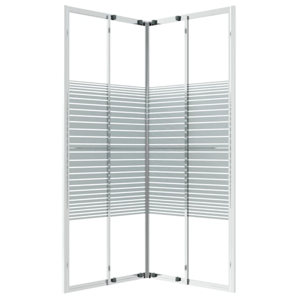 vidaXL Duschvägg ESG 80x80x180 cm silver och vit