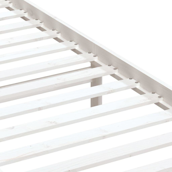 vidaXL Sängram massiv furu 90x190 cm vit Vit