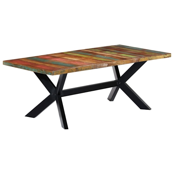 vidaXL Matbord 200x100x75 cm massivt återvunnet trä multifärg