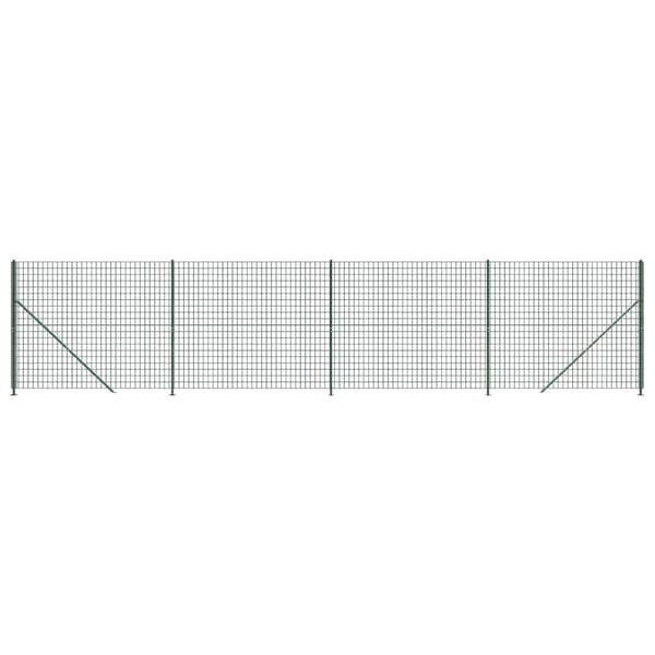 vidaXL Stängsel med stolpsko grön 2x10 m Grön