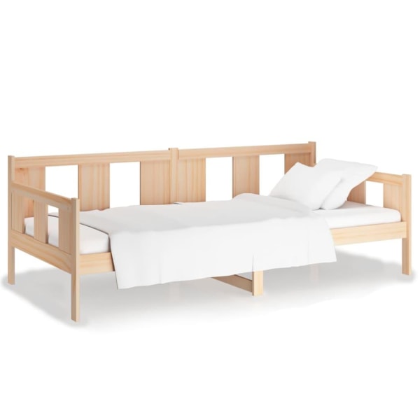 vidaXL Dagbädd massiv furu 90x200 cm Brun