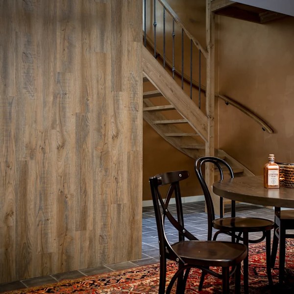 WallArt Väggpaneler träimitation återvunnen ek vintagebrun Brun