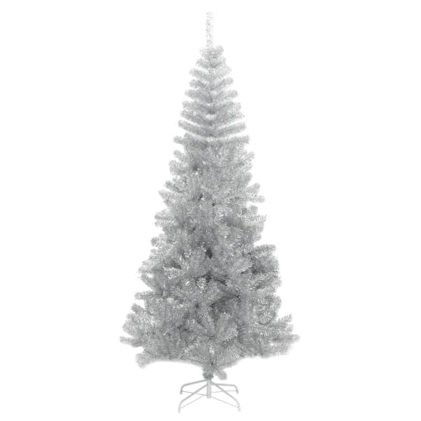 vidaXL Plastgran med fot silver 210 cm PET Silver