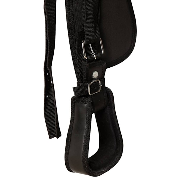 vidaXL Westernsadel träns&halsband äkta läder 17" svart Svart