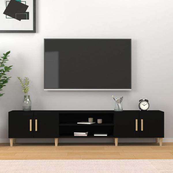 vidaXL TV-skåp svart 180x31,5x40 cm konstruerat trä Svart