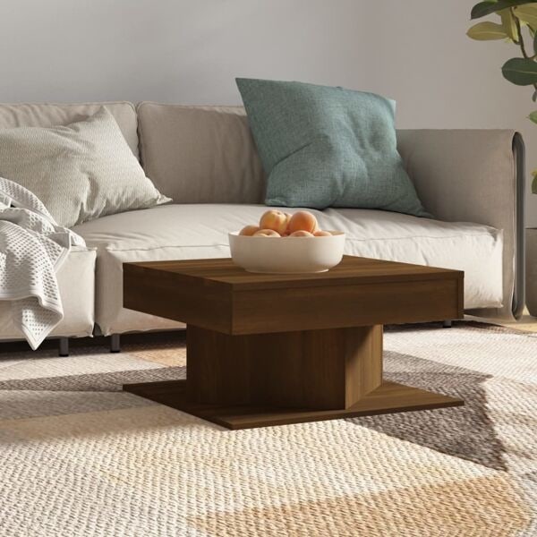 vidaXL Soffbord brun ek 57x57x30 cm konstruerat trä Brun