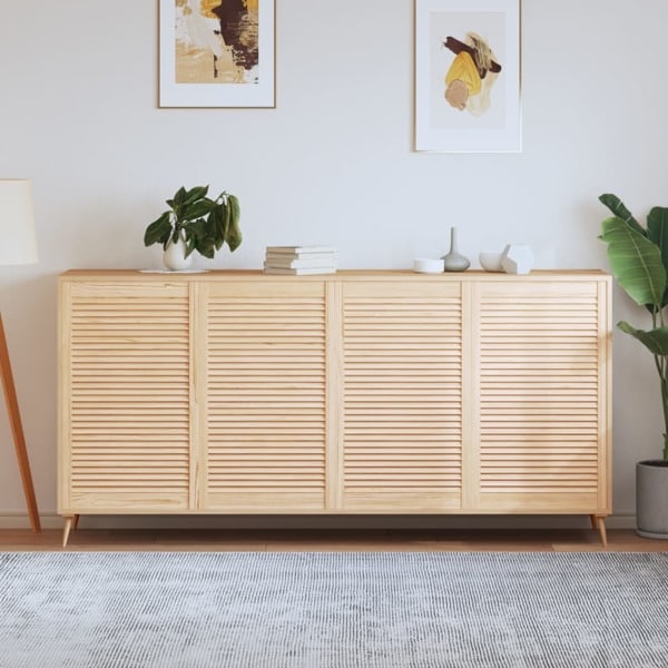 vidaXL Skåpluckor lamelldesign 4 st 99,3x59,4 cm massiv furu Brun