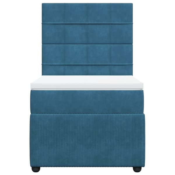 vidaXL Ramsäng med madrass blå 90x190 cm sammet Blå