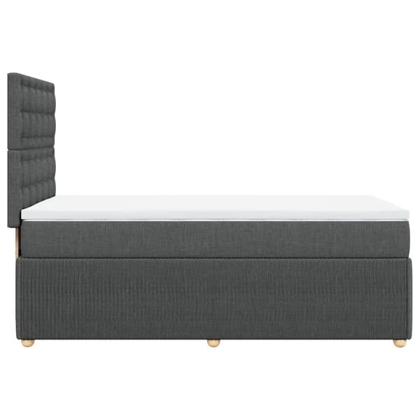 vidaXL Ramsäng med madrass mörkgrå 90x200 cm tyg Grå