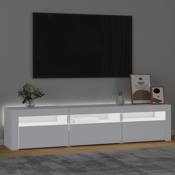 vidaXL Tv-bänk med LED-belysning vit 180x35x40 cm Vit