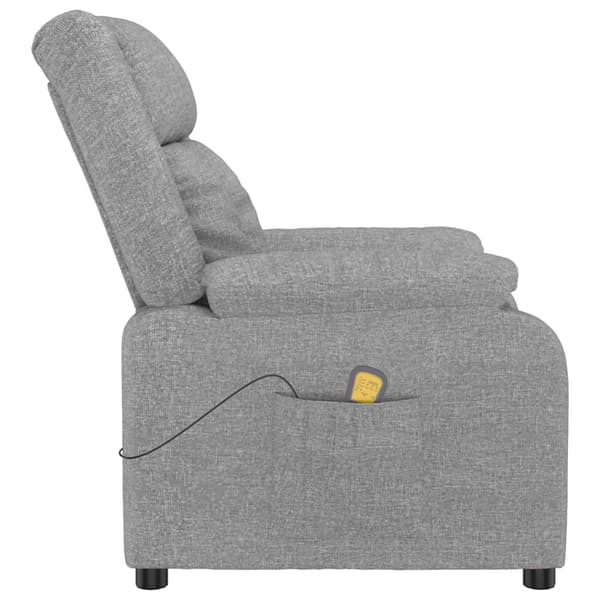 vidaXL Massagefåtölj ljusgrå tyg Grå