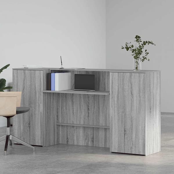 vidaXL Receptionsdisk grå sonoma 200x50x103,5 cm konstruerat trä Grå