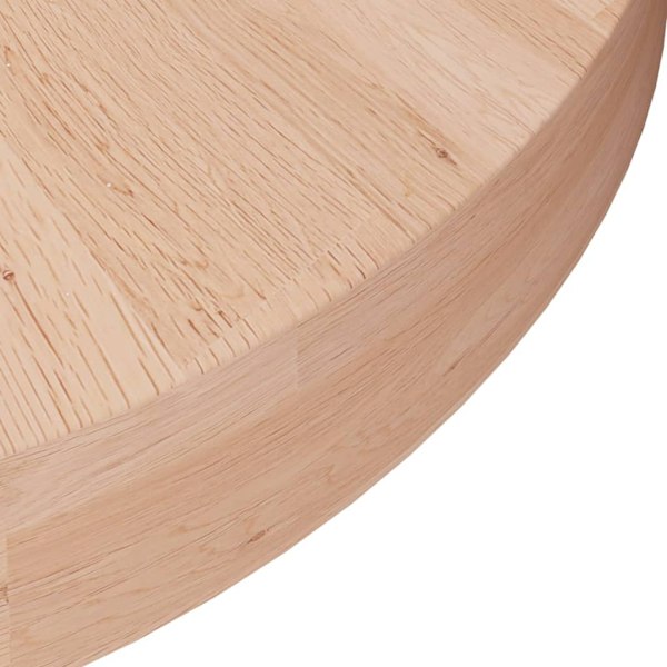 vidaXL Rund bordsskiva Ø30x4 cm obehandlad massiv ek Brun
