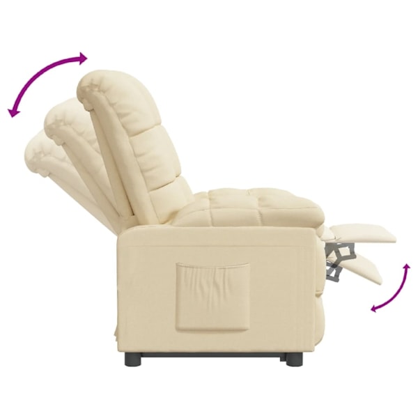 vidaXL Reclinerfåtölj gräddvit tyg Creme