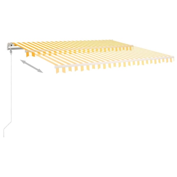 vidaXL Markis automatiskt infällbar 450x300 cm gul och vit Gul