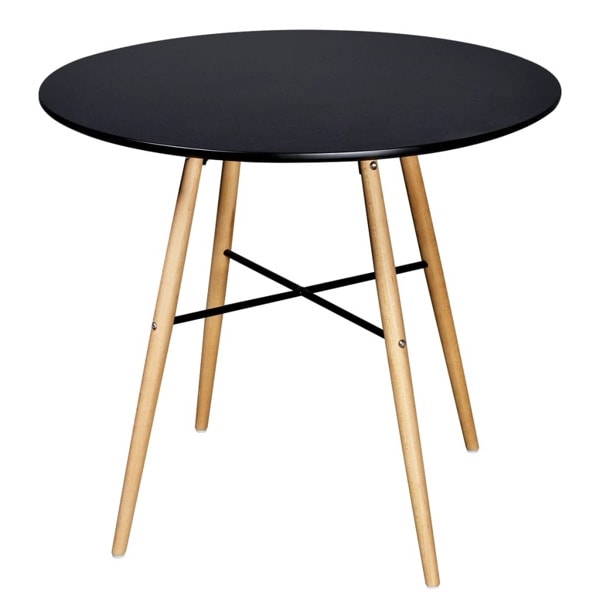 vidaXL Matt Svart Runt Matbord Svart