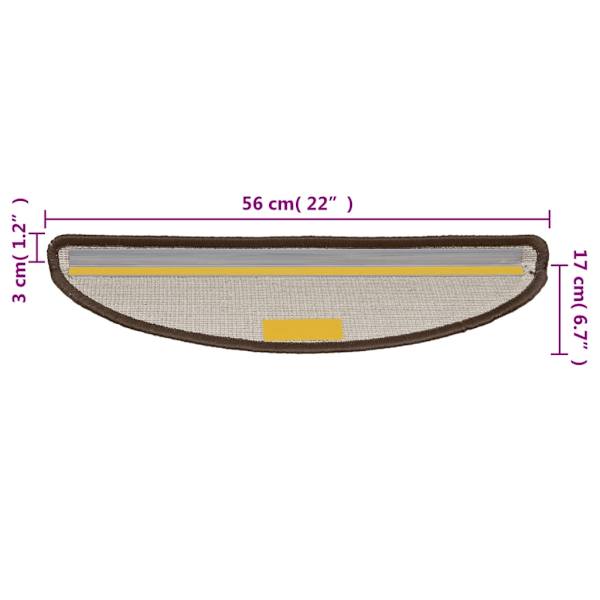 vidaXL Trappstegsmattor 10 st 56x17x3 cm brun Brun