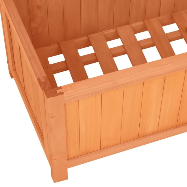 vidaXL Odlingslåda med spaljé brun 70x30x135 cm massivt granträ Brun