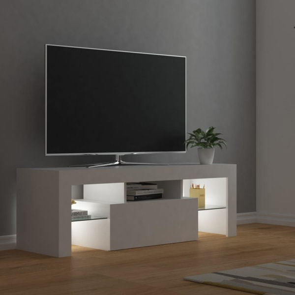 vidaXL TV-bänk med LED-belysning vit 120x35x40 cm Vit