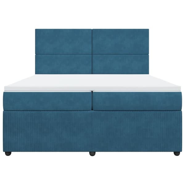 vidaXL Ramsäng med madrass blå 200x200 cm sammet Blå